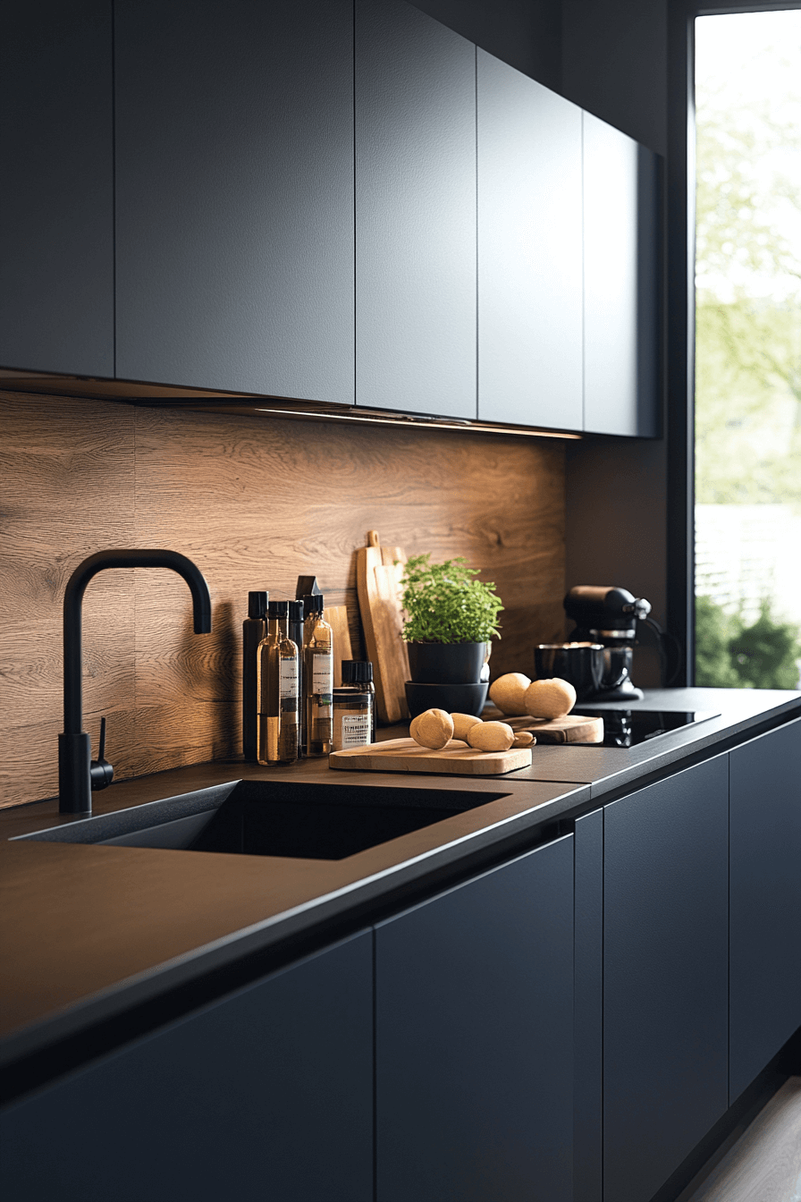 blue grey kitchen cabinets