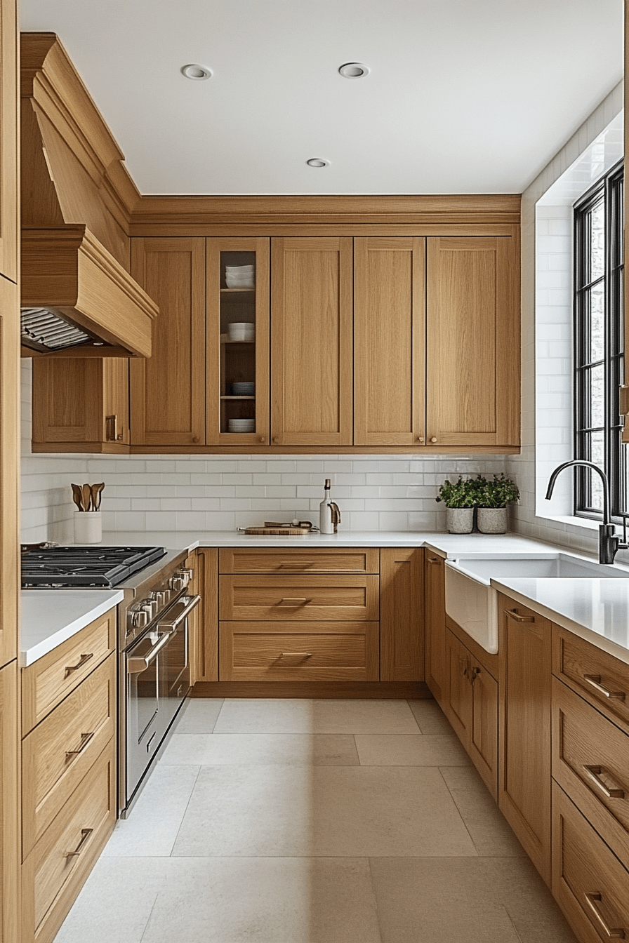 light brown cabinets kitchen