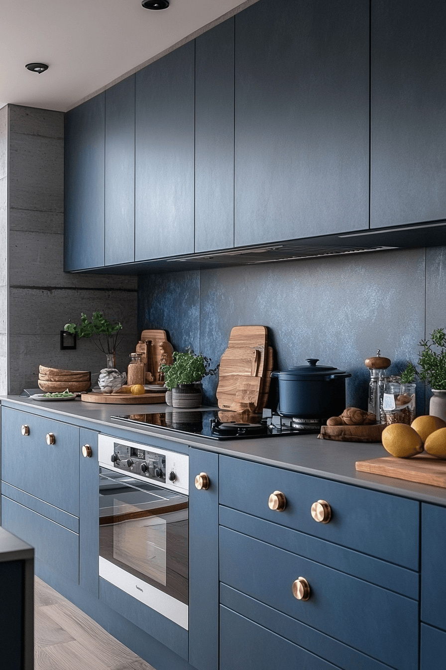 blue grey kitchen cabinets
