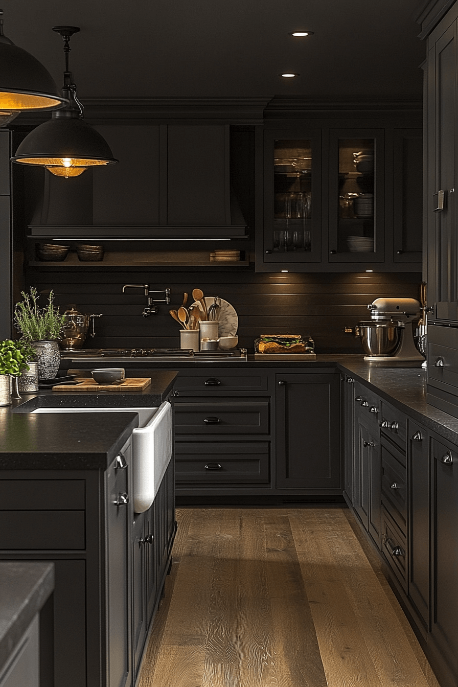 charcoal gray kitchen cabinets