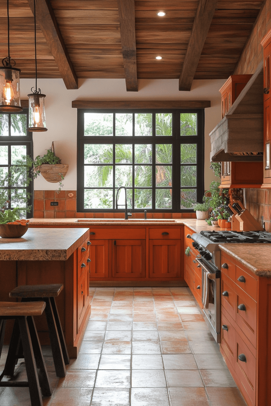 terracotta kitchen cabinets