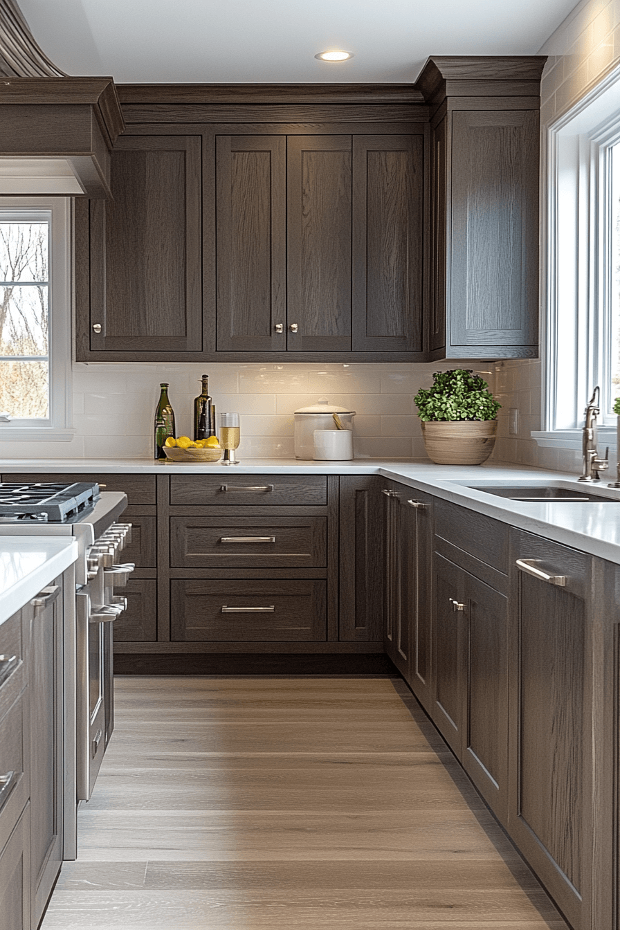 dark oak kitchen cabinets