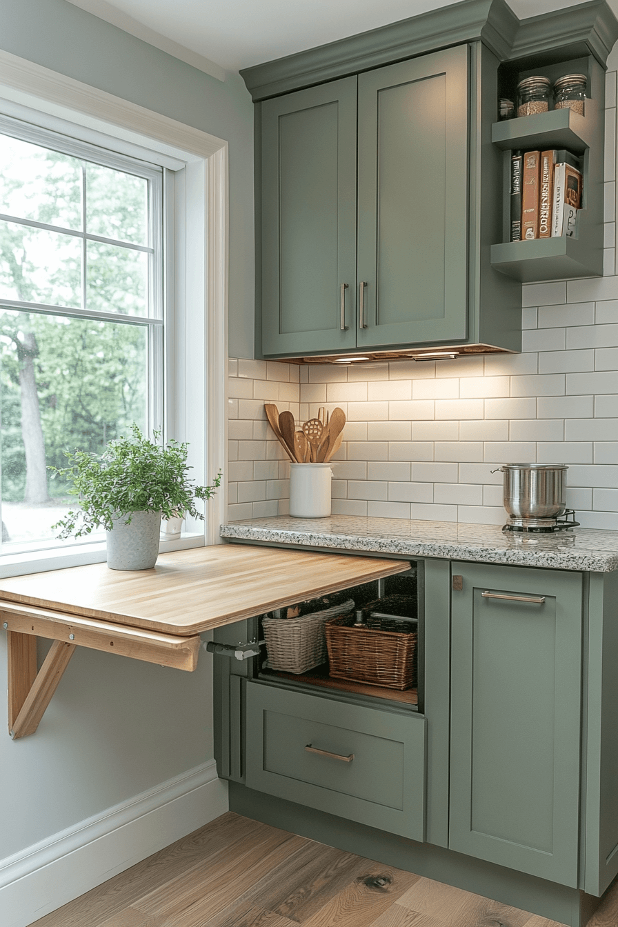 clary sage kitchen cabinets