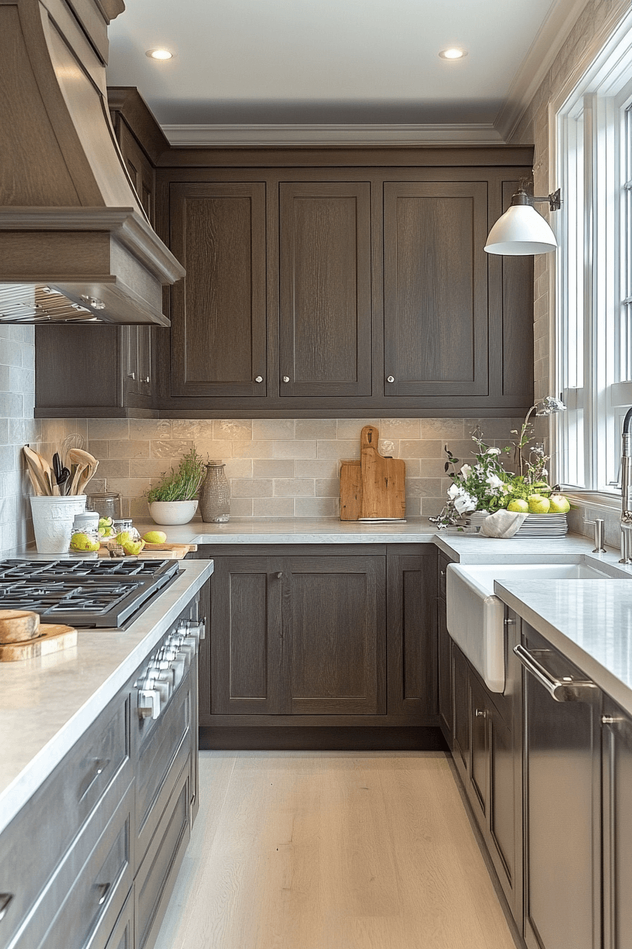 dark taupe kitchen cabinets