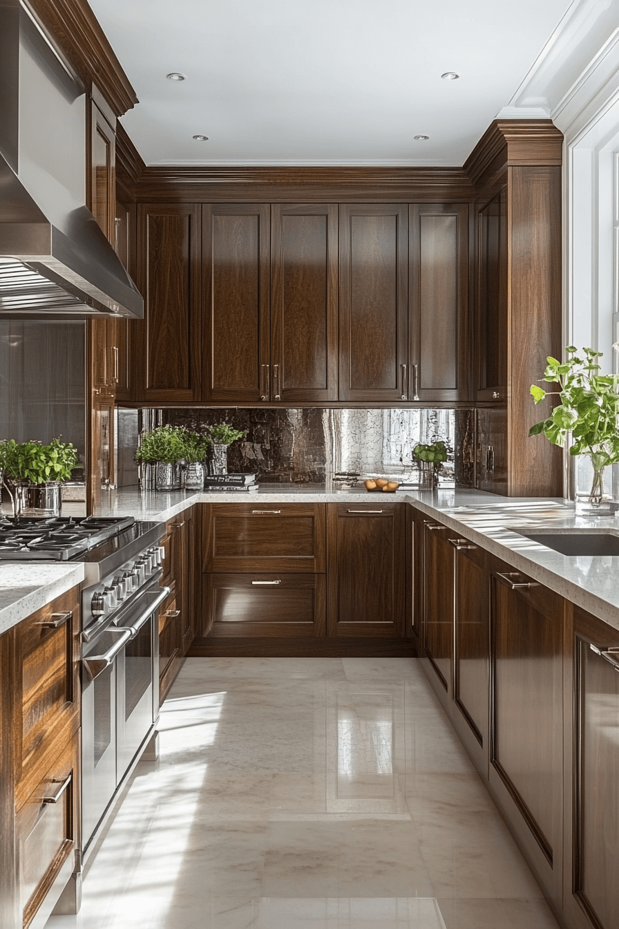 dark walnut kitchen cabinets