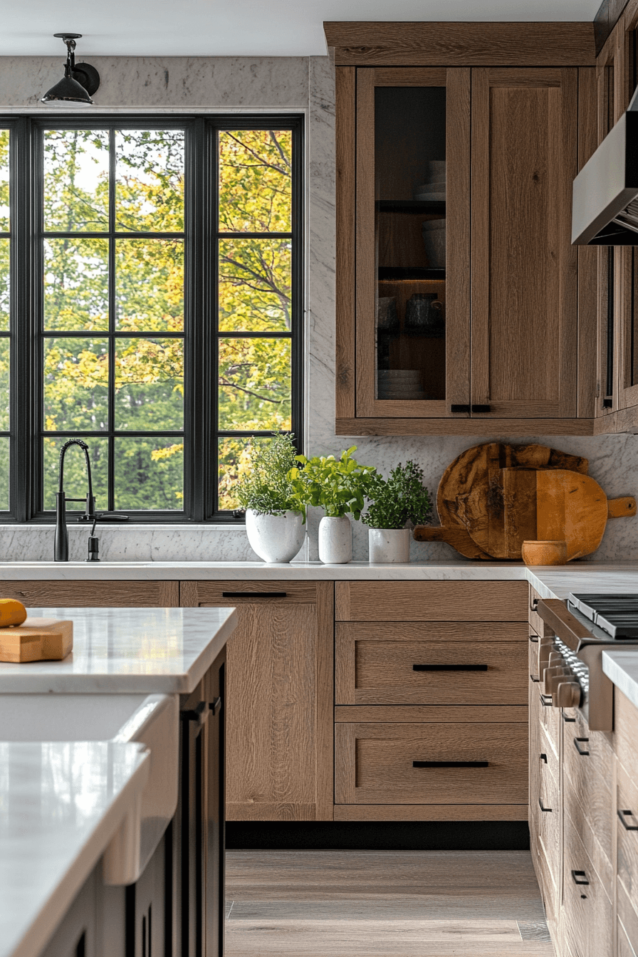 dark oak kitchen cabinets