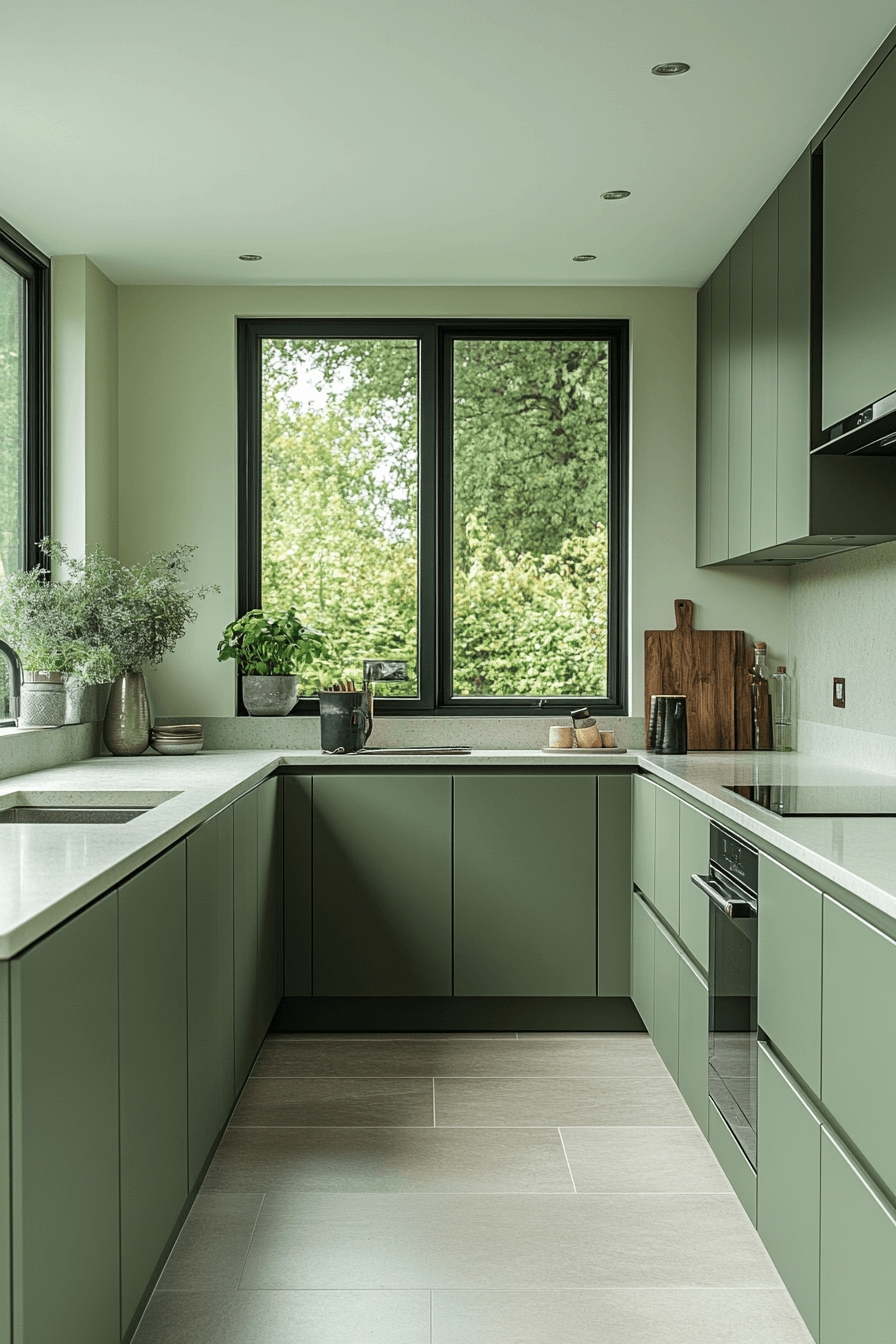 clary sage kitchen cabinets