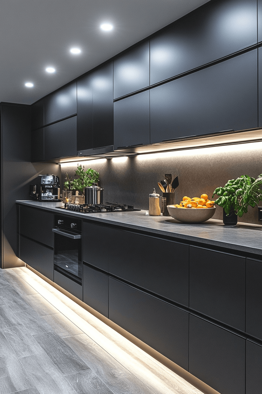 dark taupe kitchen cabinets
