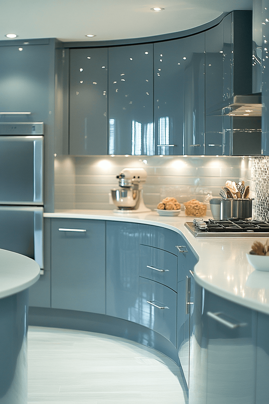 blue grey kitchen cabinets