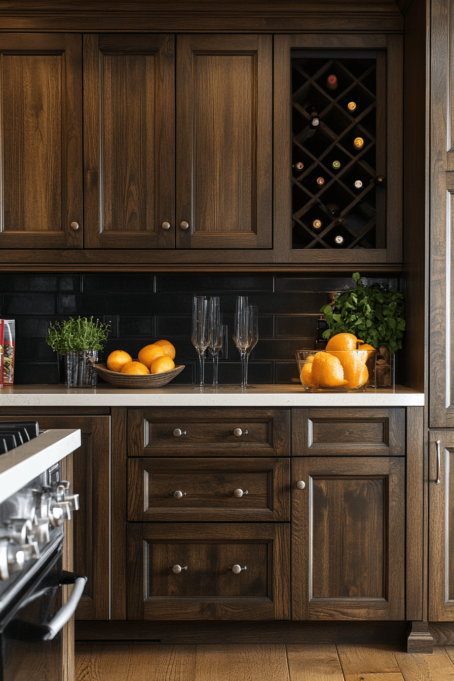 dark oak kitchen cabinets
