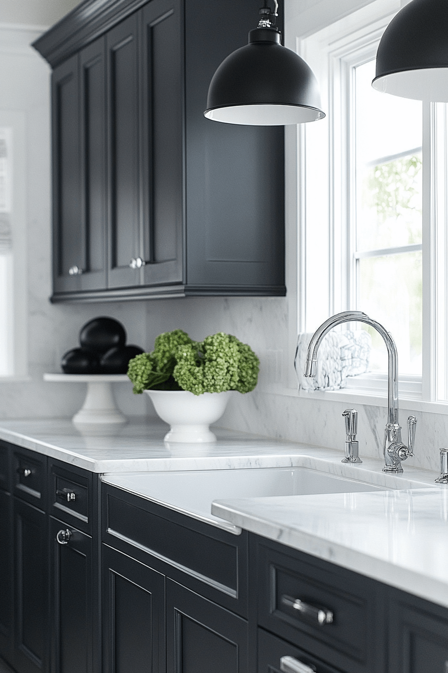 blue grey kitchen cabinets