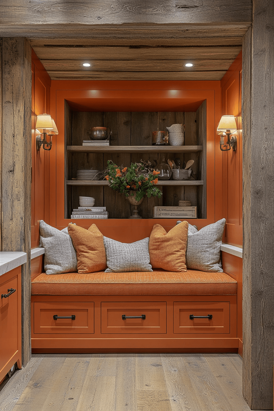 orange kitchen cabinets