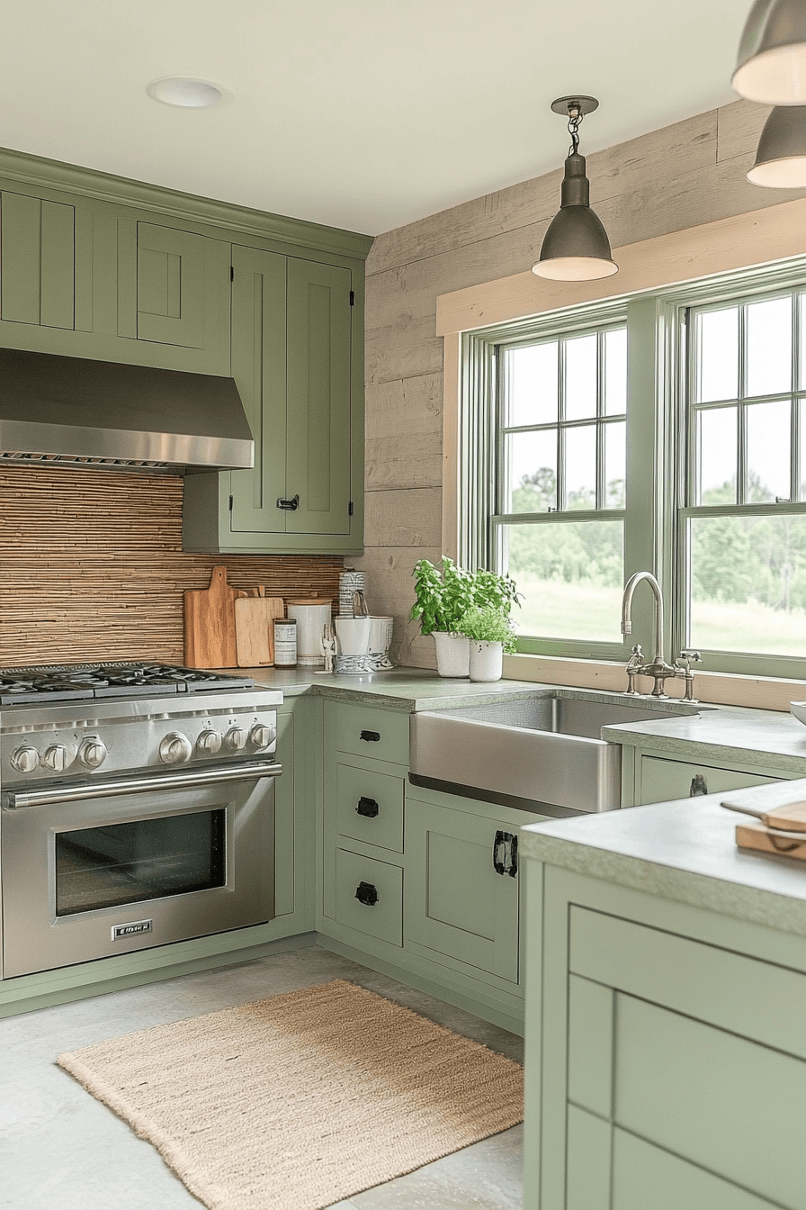 clary sage kitchen cabinets