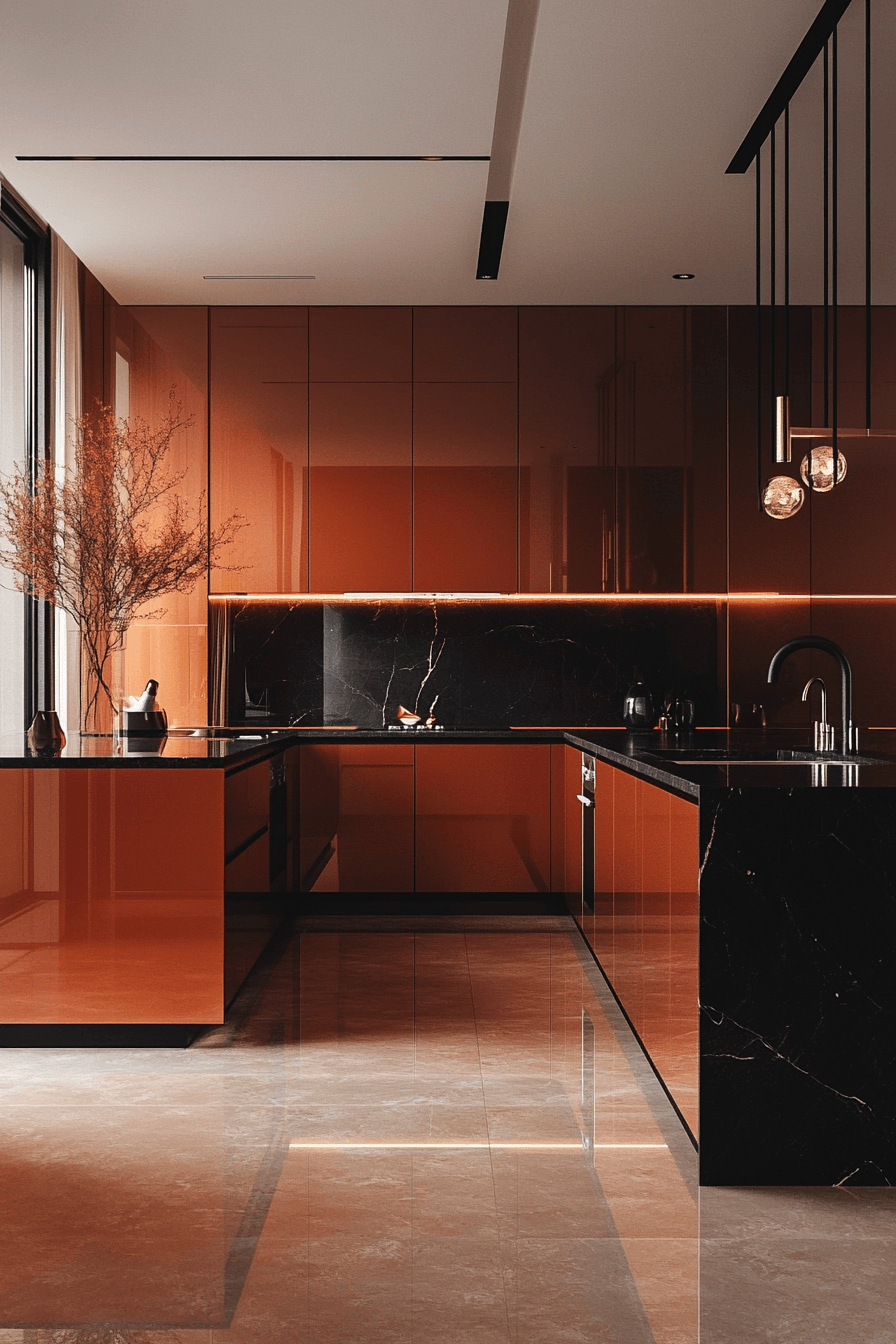 terracotta kitchen cabinets