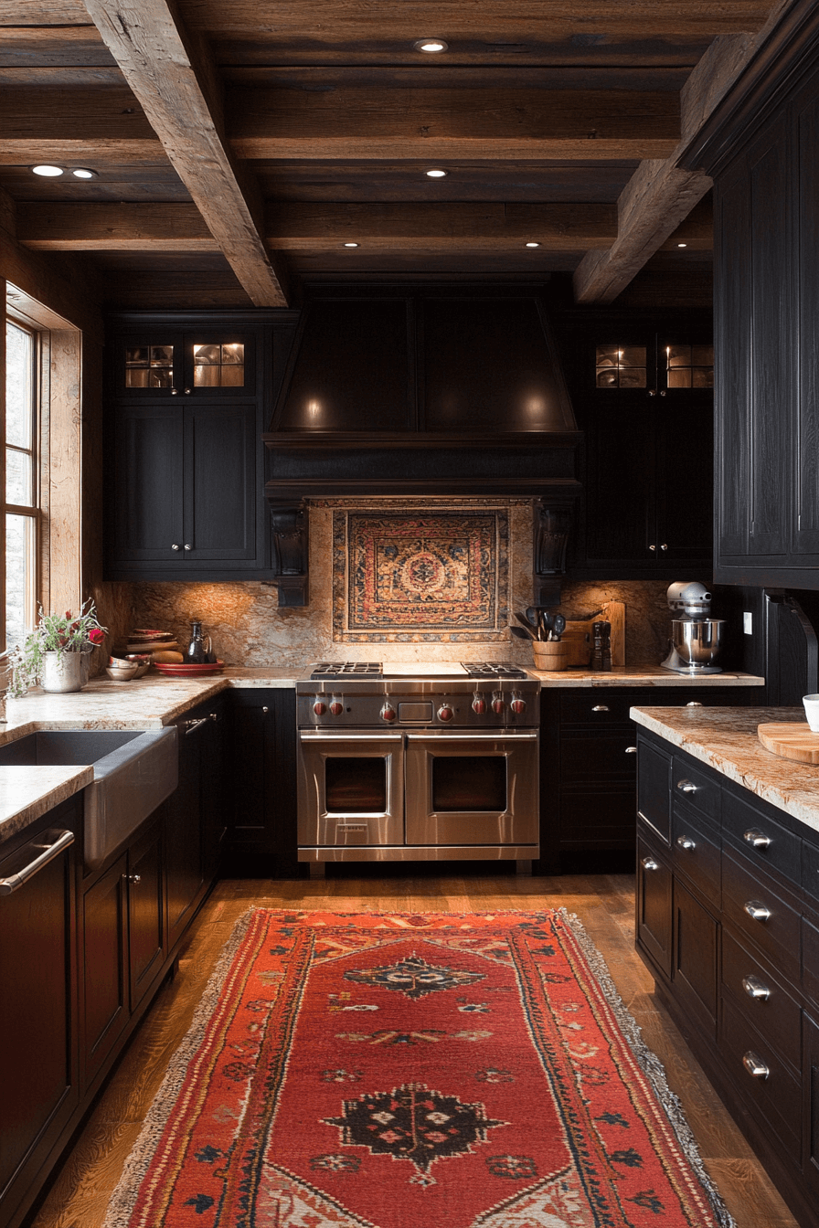 dark walnut kitchen cabinets