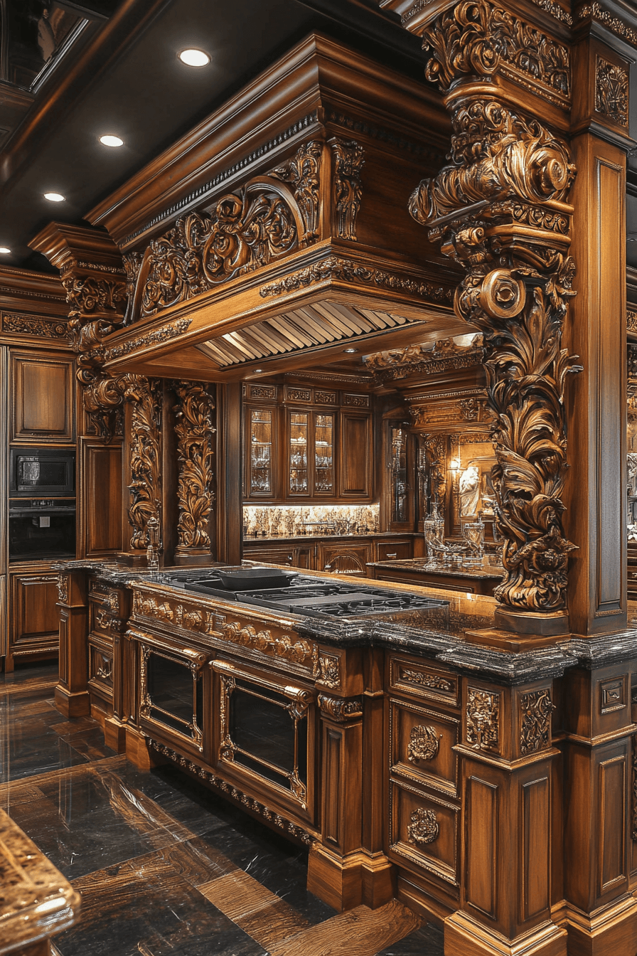 dark oak kitchen cabinets