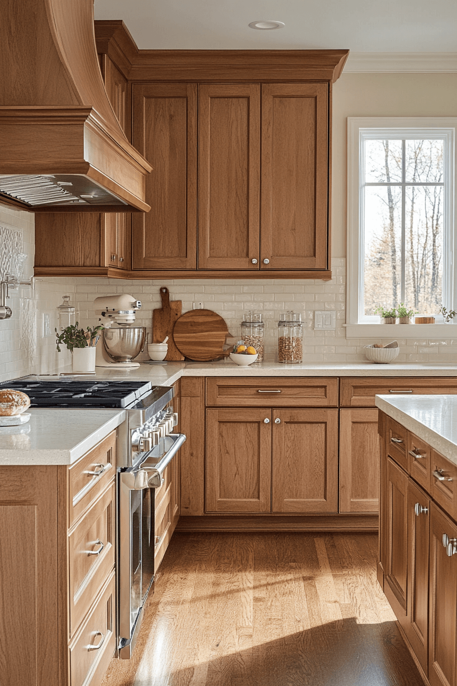 light brown cabinets kitchen