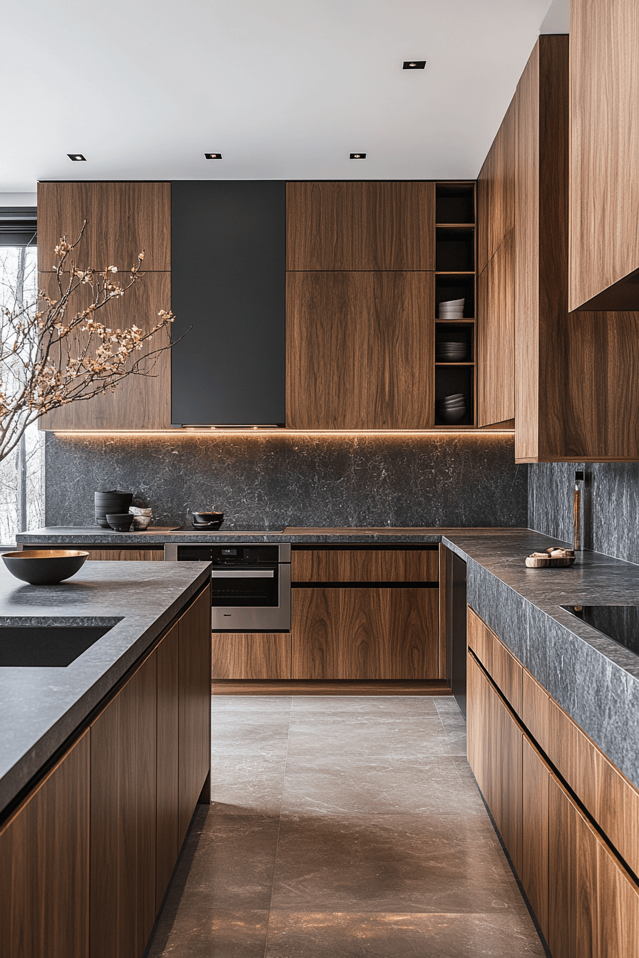 dark walnut kitchen cabinets