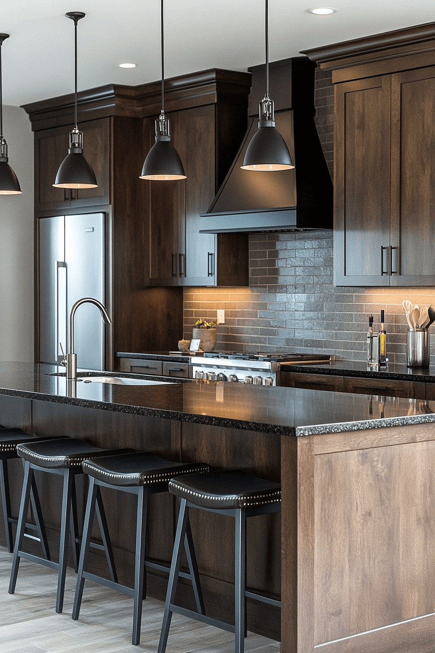 dark oak kitchen cabinets