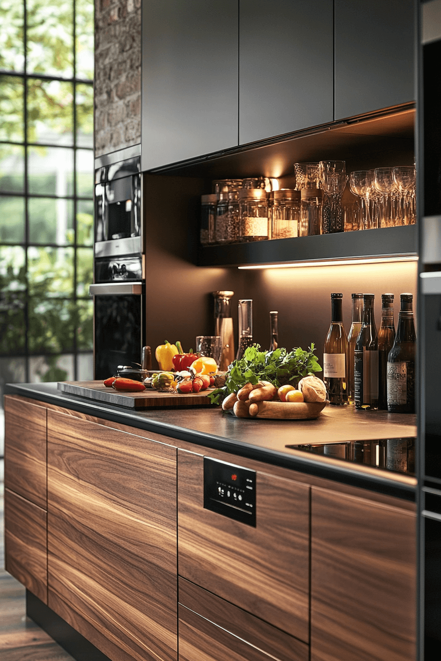 dark walnut kitchen cabinets