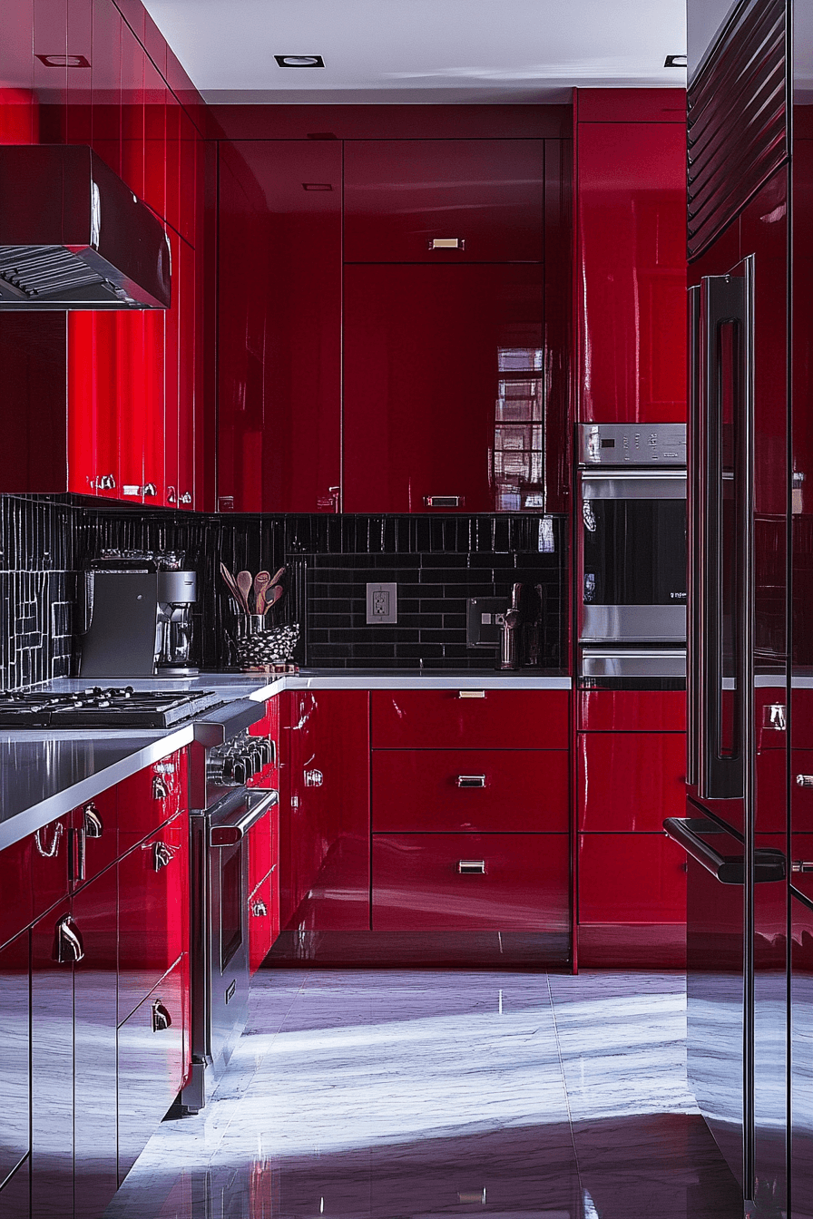 high gloss kitchen cabinets
