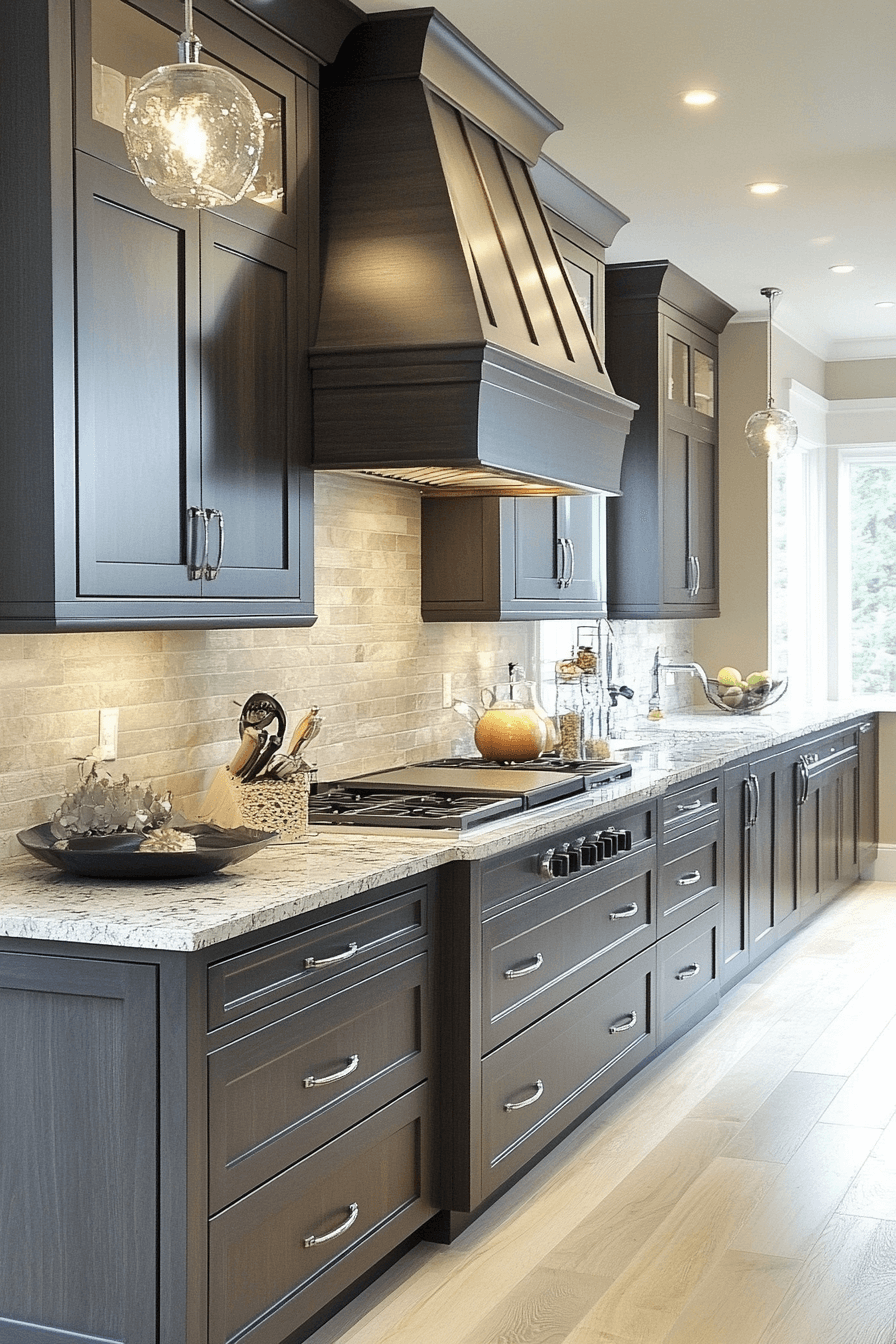 dark taupe kitchen cabinets