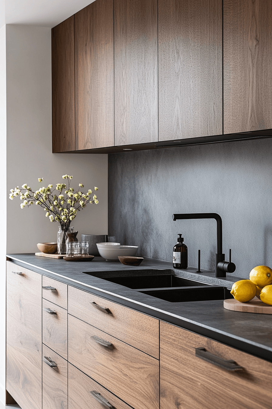 dark walnut kitchen cabinets