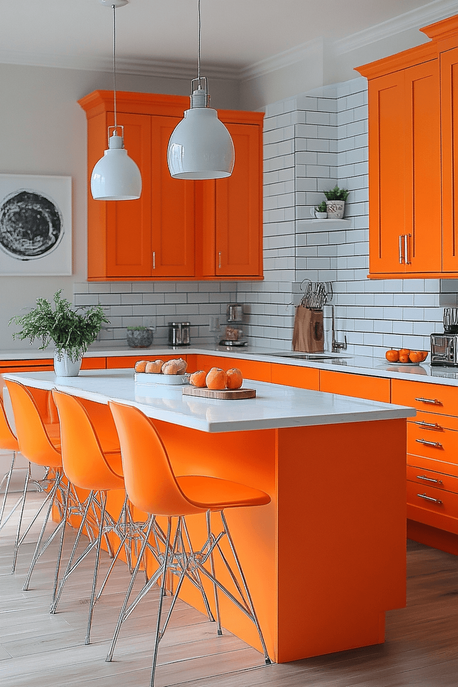 orange kitchen cabinets