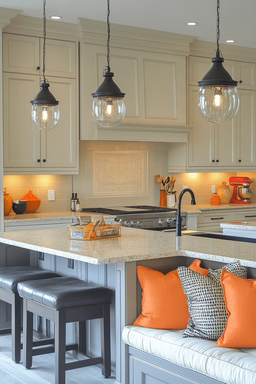 orange kitchen cabinets