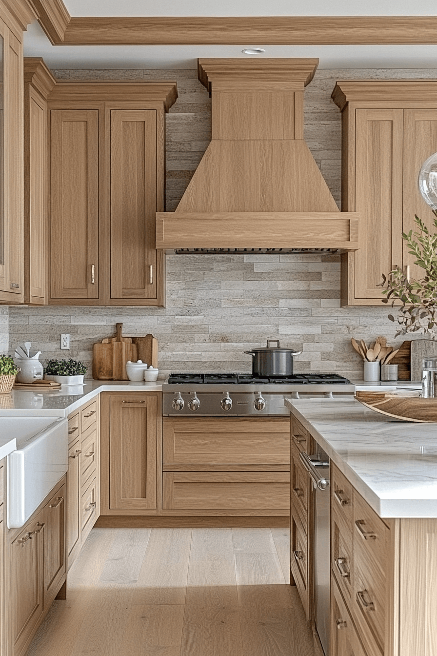 light brown cabinets kitchen