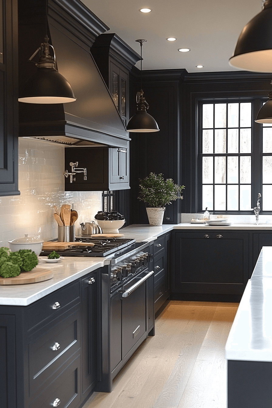 charcoal gray kitchen cabinets