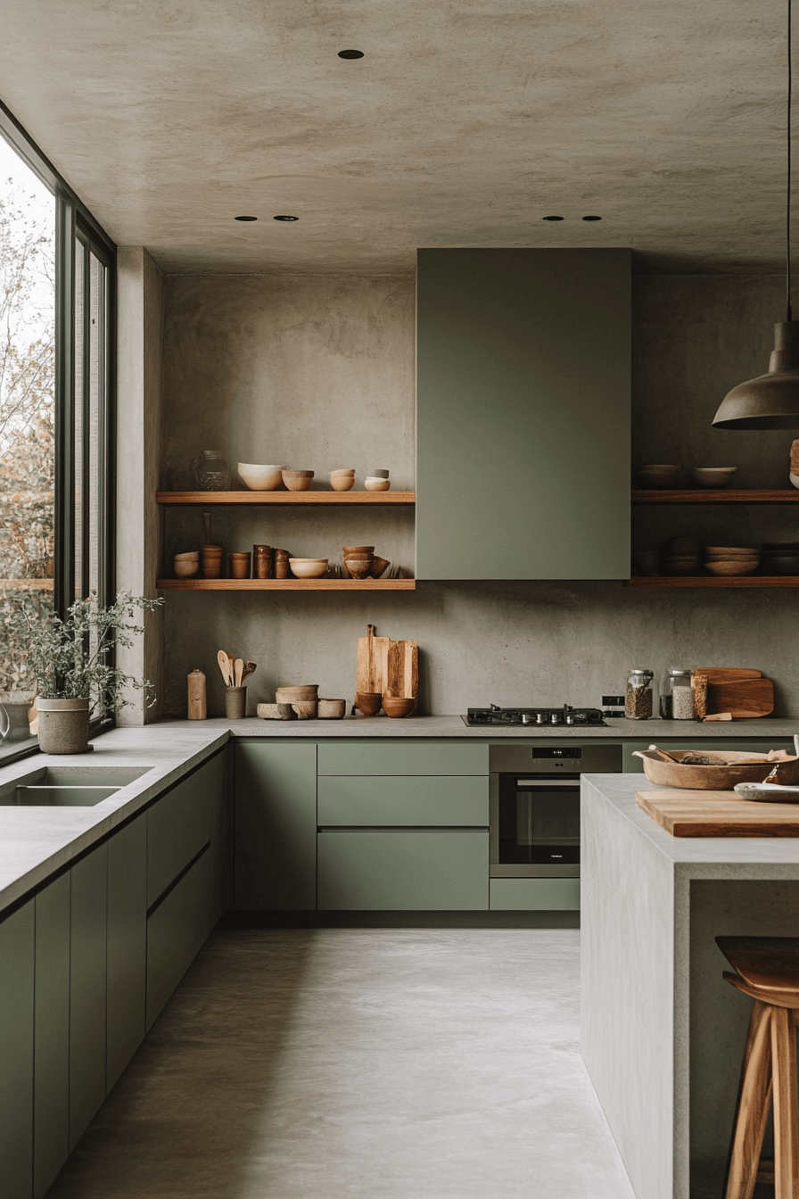 clary sage kitchen cabinets