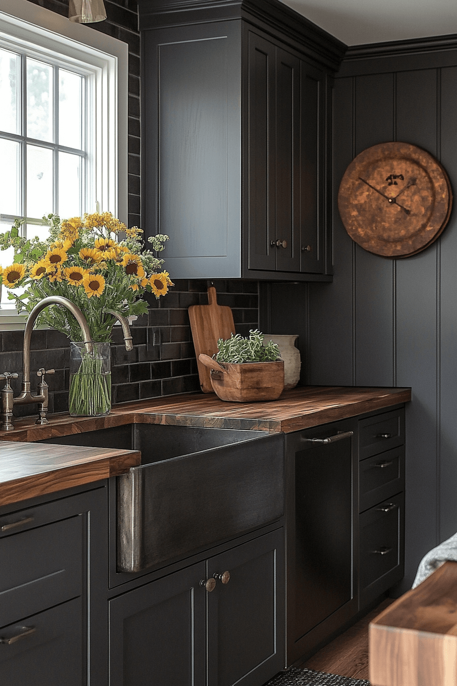 charcoal gray kitchen cabinets