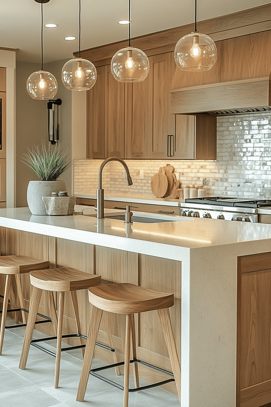 light brown cabinets kitchen