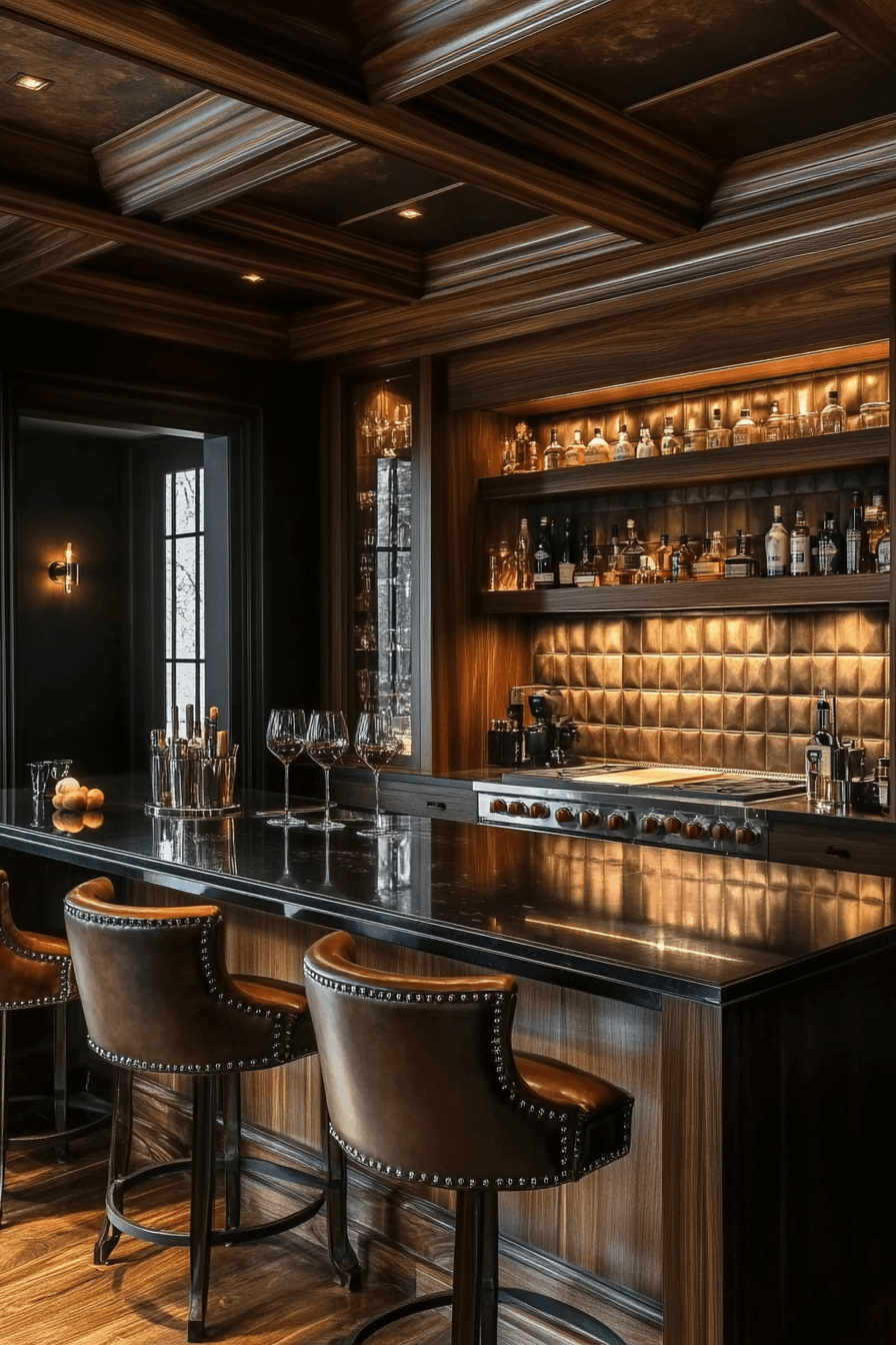 dark walnut kitchen cabinets