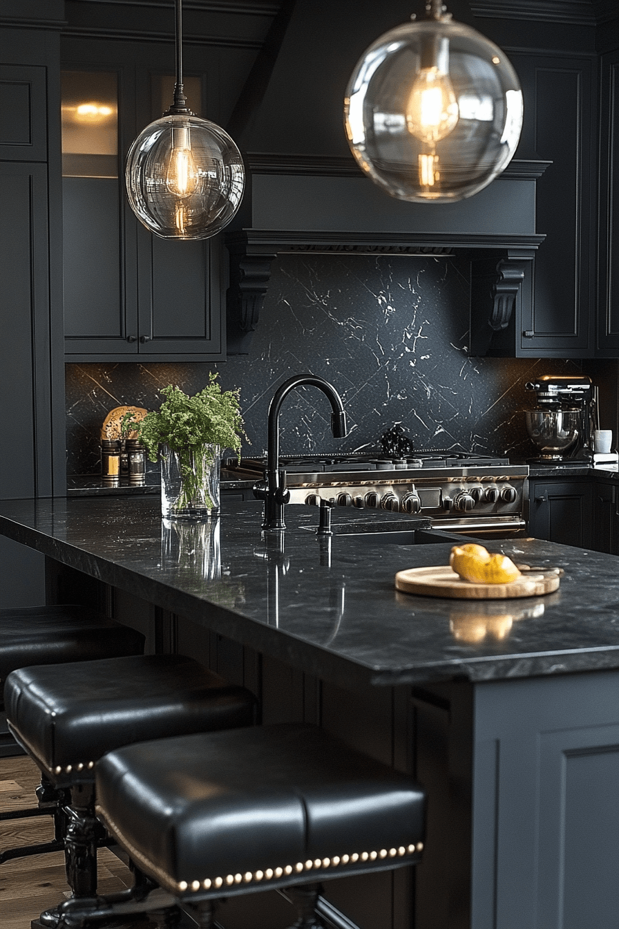 charcoal gray kitchen cabinets
