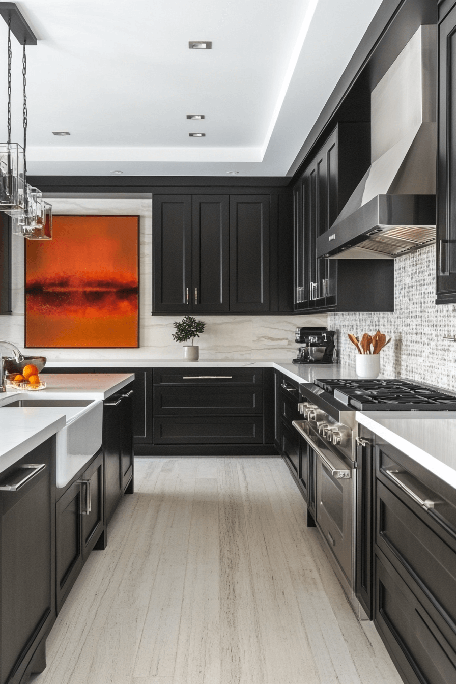 dark stained kitchen cabinets