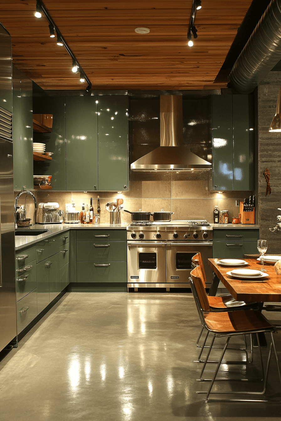 pewter green kitchen cabinets