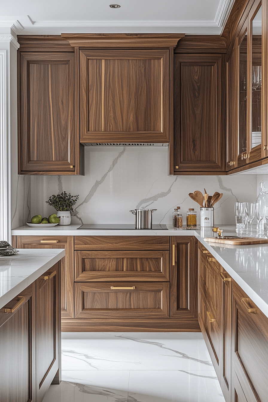 dark walnut kitchen cabinets