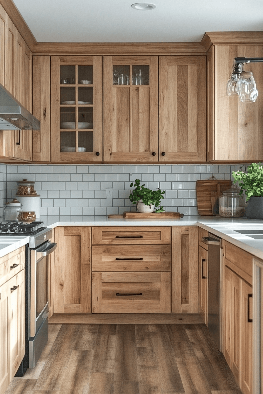 light brown cabinets kitchen