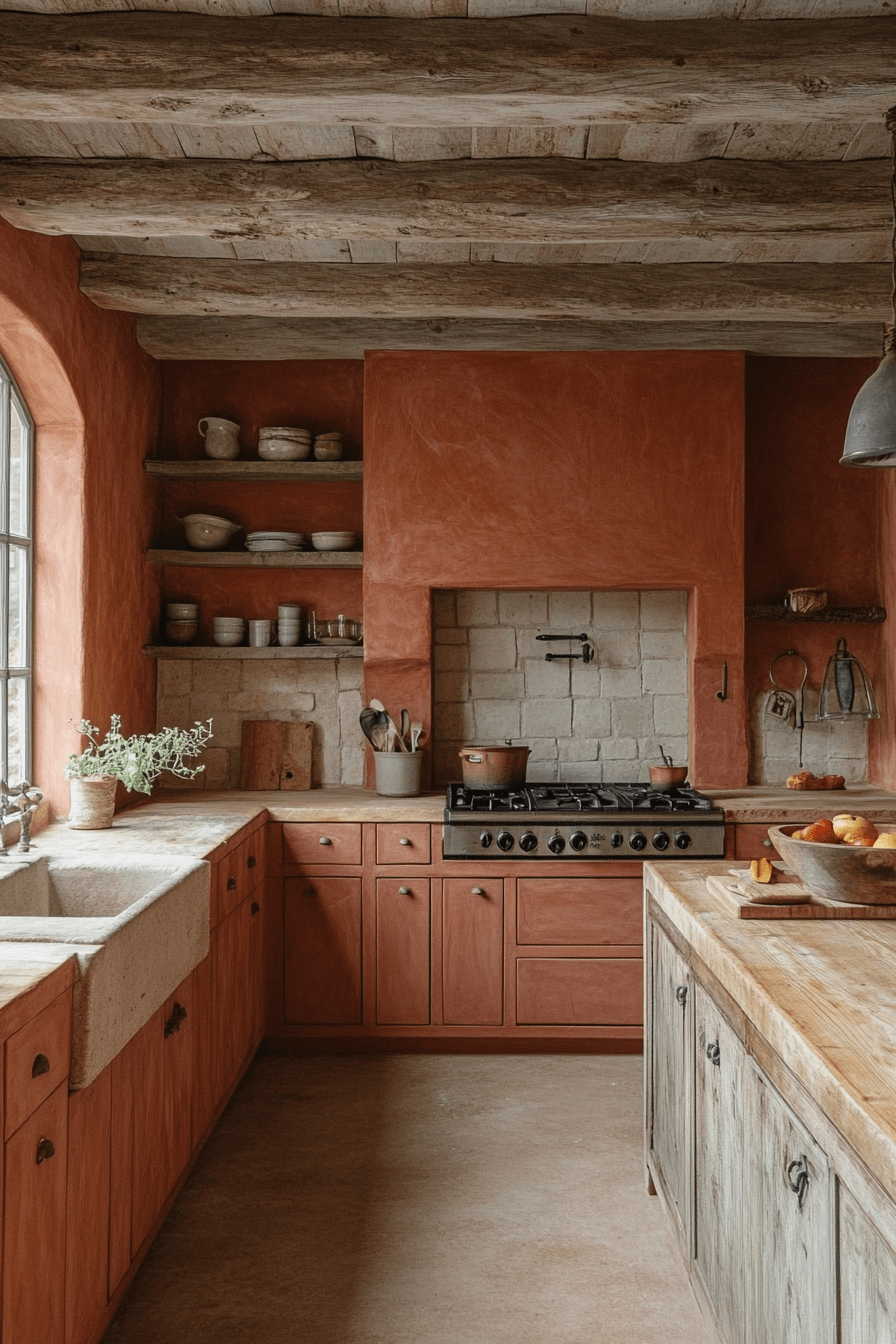 terracotta kitchen cabinets
