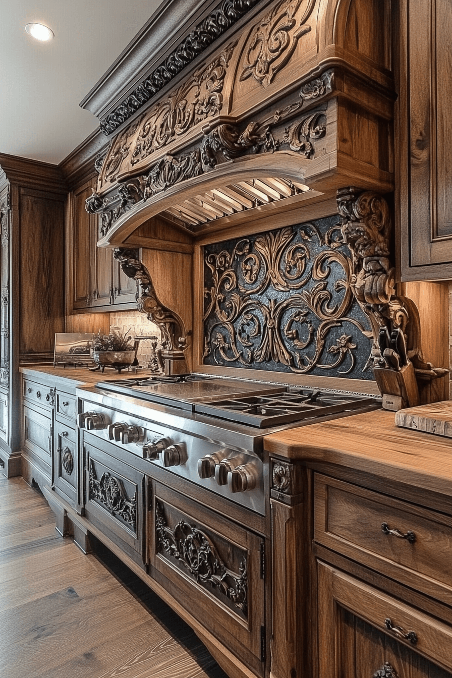 dark oak kitchen cabinets
