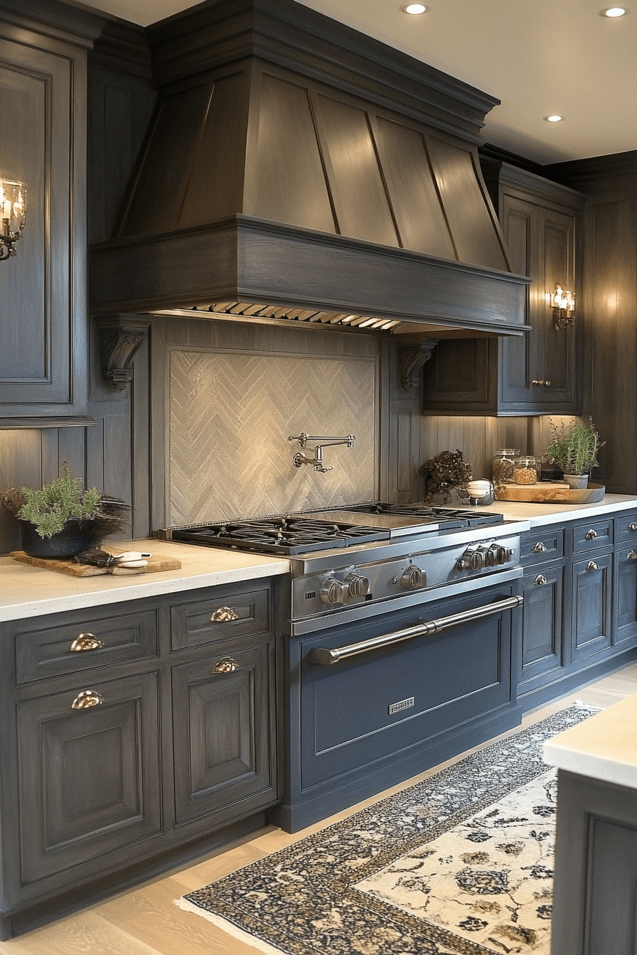 dark taupe kitchen cabinets