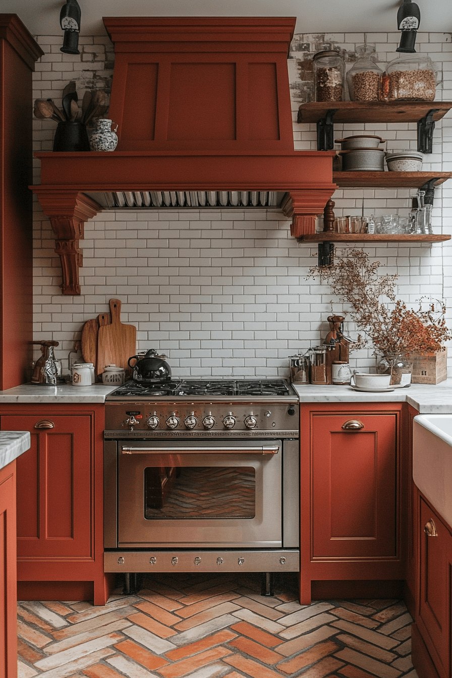 terracotta kitchen cabinets