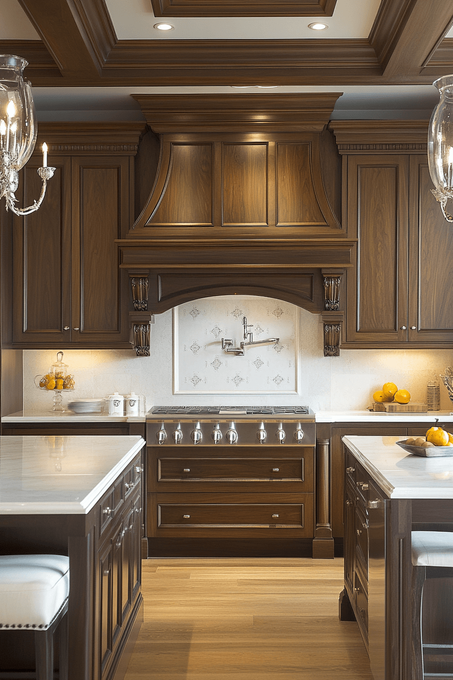 dark walnut kitchen cabinets