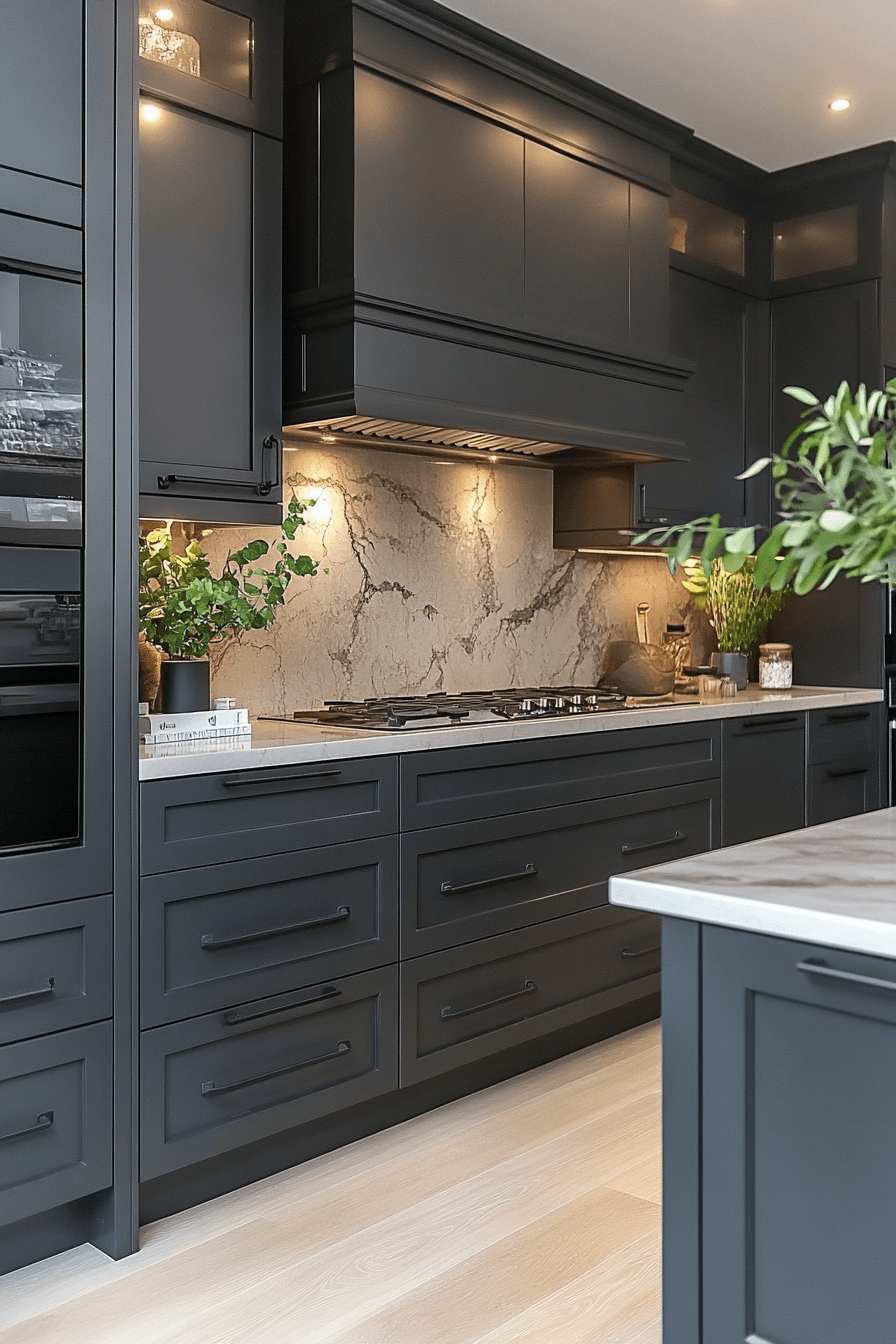 charcoal gray kitchen cabinets