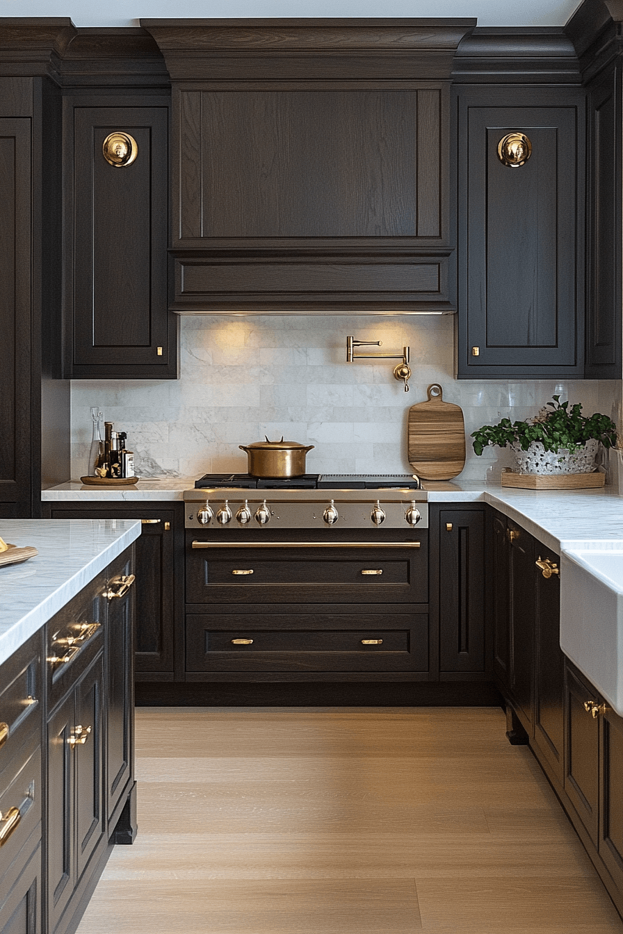 dark oak kitchen cabinets