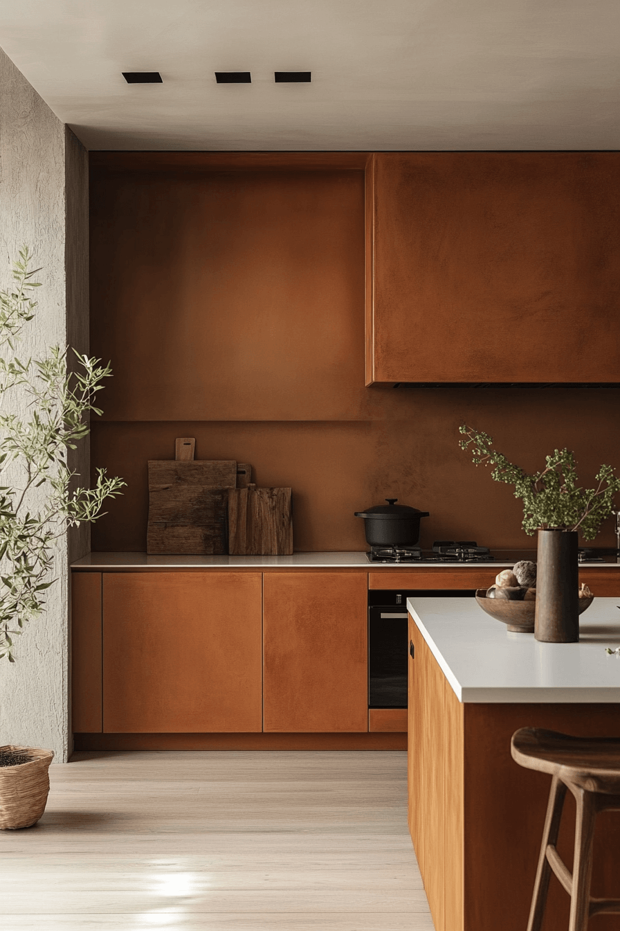 terracotta kitchen cabinets