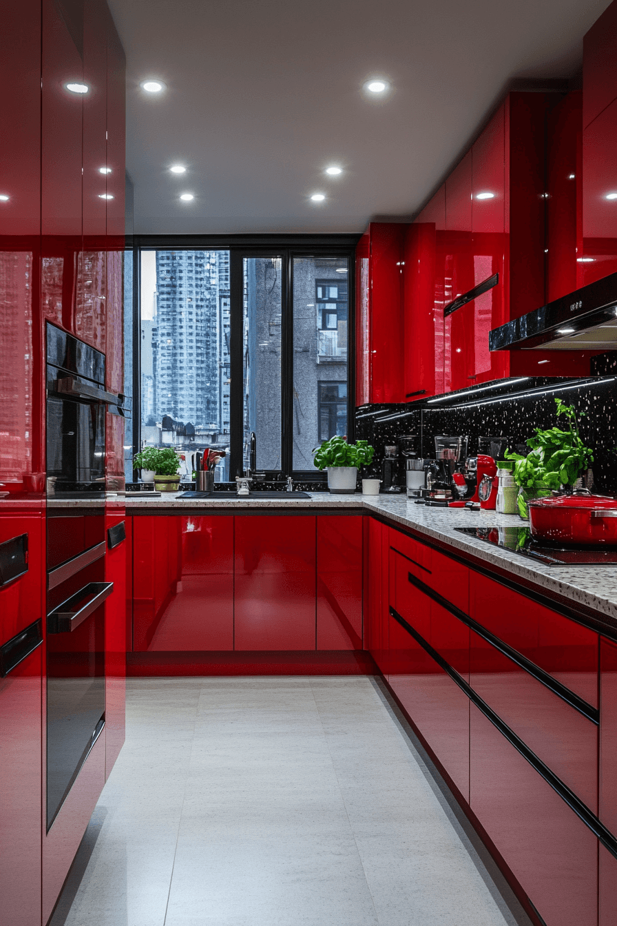 high gloss kitchen cabinets