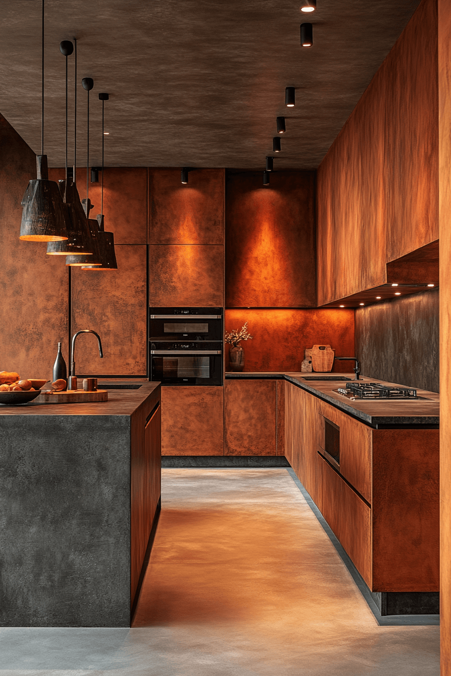 terracotta kitchen cabinets